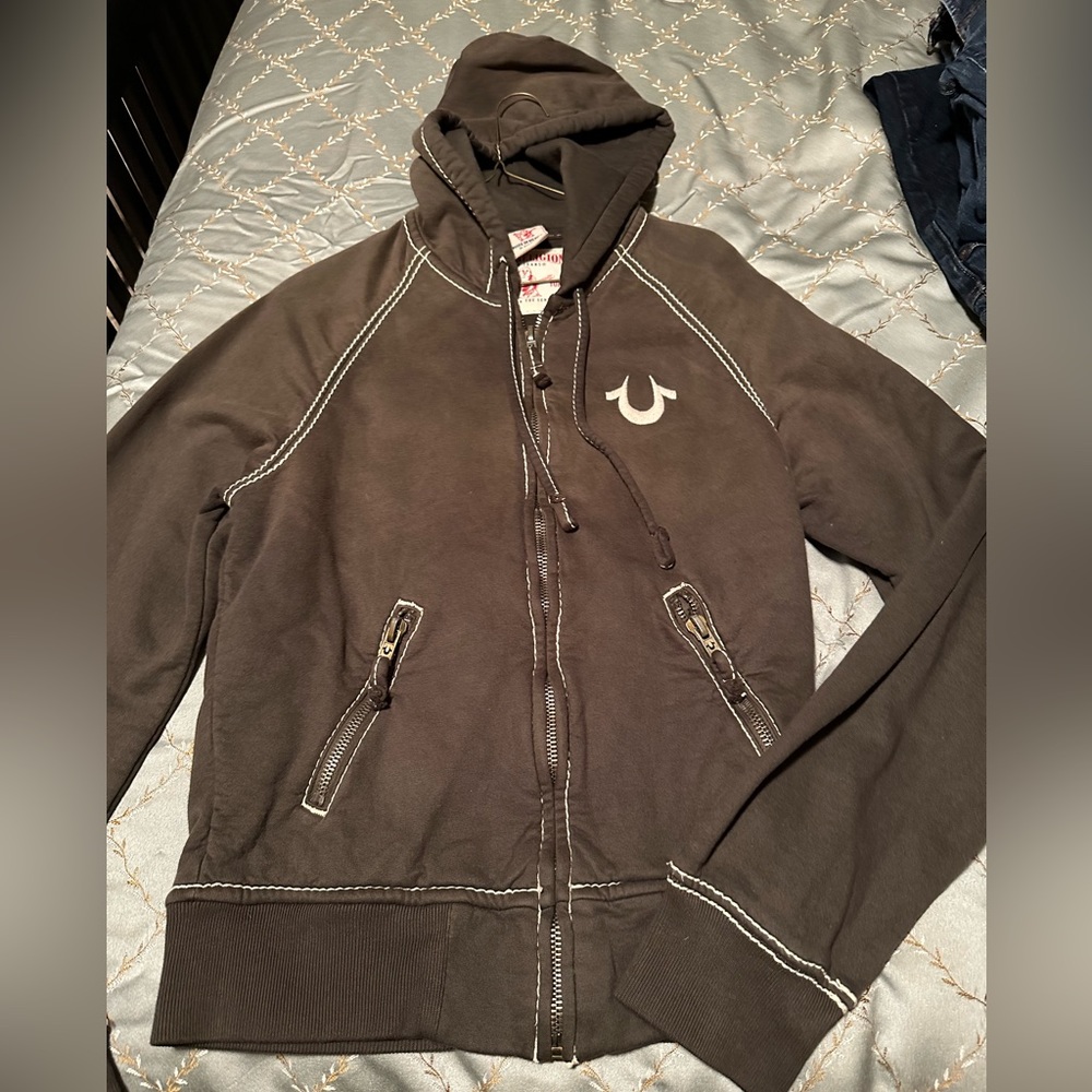 True religion size small greenish color, like brand new hoodie, zip up jacket